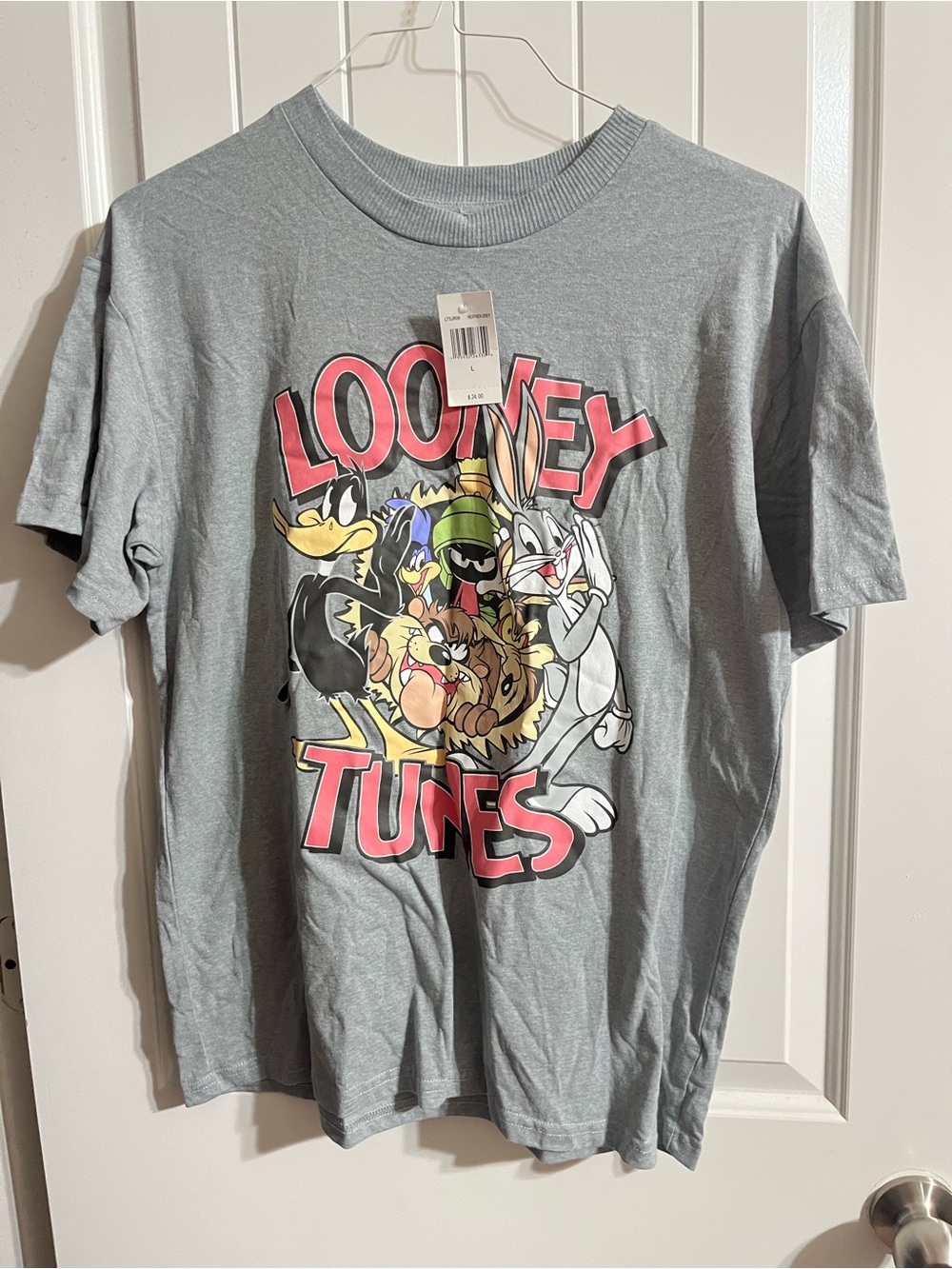 Looney Tunes Gray Short Sleeve Shirt Large NWT